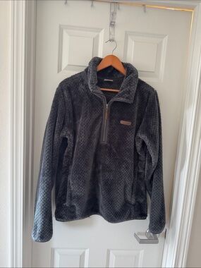 Women Columbia XL fire side Sherpa fleece Half-Zip in Dark Gray
